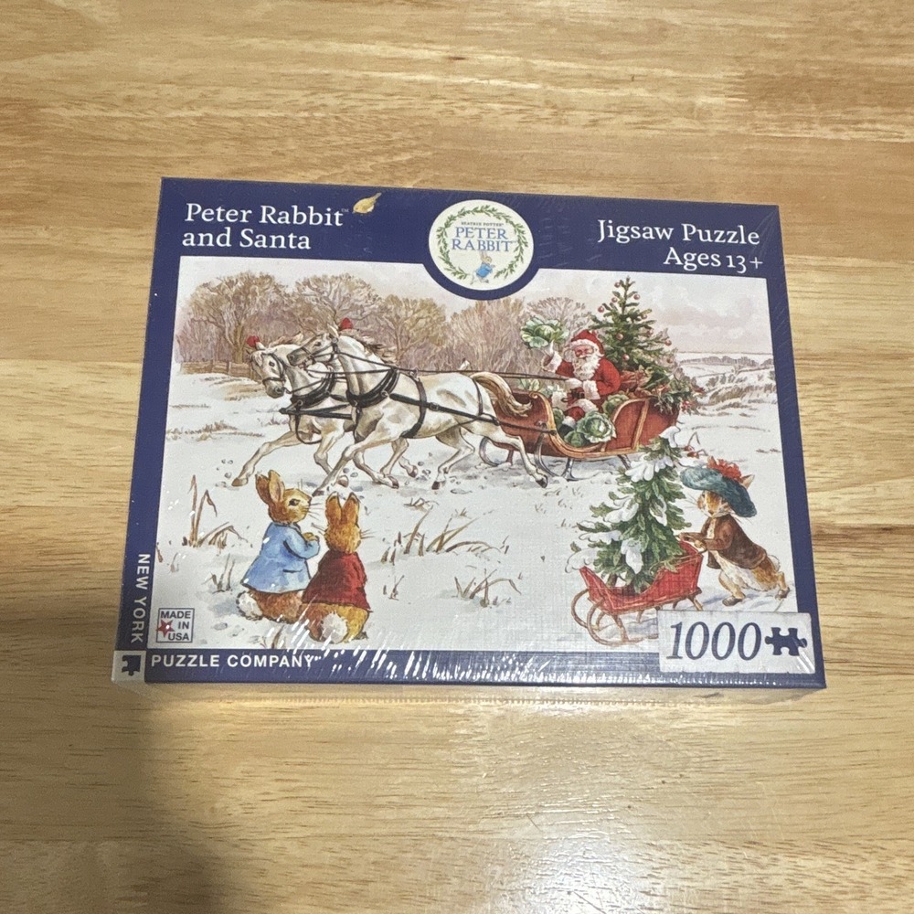Puzzle - Peter Rabbit And Santa, New York Puzzle Company, New, 1,000 Pieces